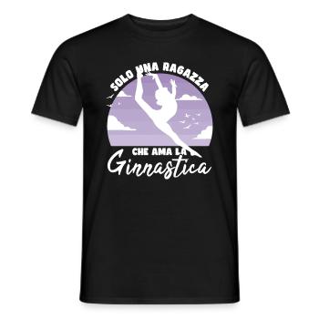 Gymnaste Fille - T-shirt homme - noir - Devant - AI Model Male 178 light (178cm)