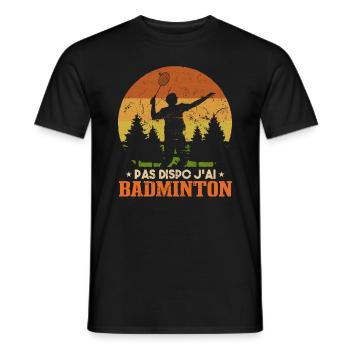 Joueur De Badminton Retro - T-shirt homme - noir - Devant - AI Model Male 178 light (178cm)