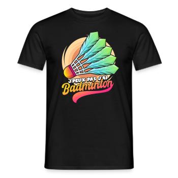 Pas Dispo J'Ai Badminton - T-shirt homme - noir - Devant - AI Model Male 178 light (178cm)
