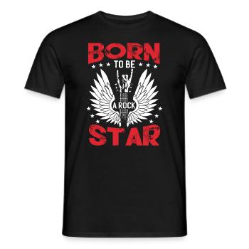 Né pour être une rock star | Guitare | Guitariste - T-shirt homme - noir - Devant - AI Model Male 178 light (178cm)