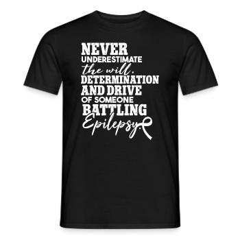 Epilepsy Quote Epilepsy Warrior - Men's T-Shirt - black - Front - AI Model Male 178 light (178cm)