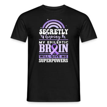 Funny Epilepsy Awareness - Men's T-Shirt - black - Front - AI Model Male 178 light (178cm)