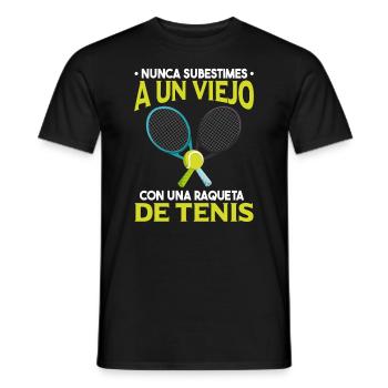 Nunca Subestimes A Un Viejo Con Raqueta De Tenis - T-shirt homme - noir - Devant - AI Model Male 178 light (178cm)