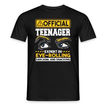 Expert en sarcasme et en grignotage - T-shirt homme - noir - Devant - AI Model Male 178 light (178cm)