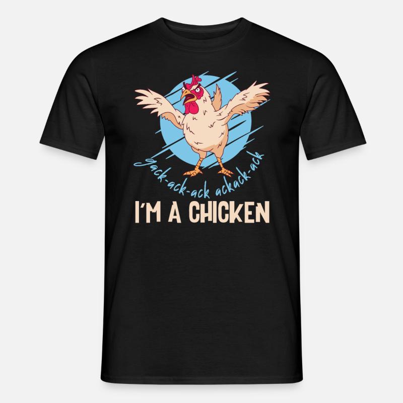 Ich bin ein Huhn - Männer T-Shirt - Schwarz
