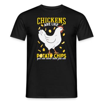 Les poulets sont comme des croustilles - T-shirt homme - noir - Devant - AI Model Male 178 light (178cm)