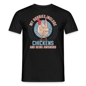 My Hobbies Include Chickens - Men's T-Shirt - black - Front - AI Model Male 178 light (178cm)