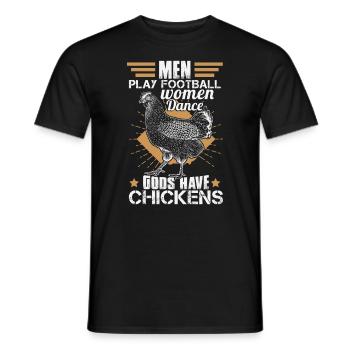 Les dieux ont des poulets - T-shirt homme - noir - Devant - AI Model Male 178 light (178cm)