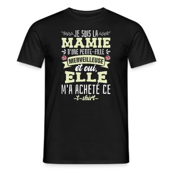 Je Suis La Mamie D'Une Petite-Fille - T-shirt homme - noir - Devant - AI Model Male 178 light (178cm)