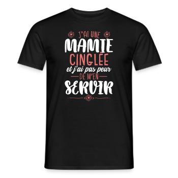 Fête Des Mères Petite Fille Mamie Humour - T-shirt homme - noir - Devant - AI Model Male 178 light (178cm)