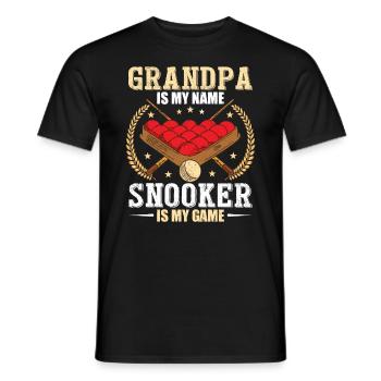 Vatertag Opa ist mein Name Snooker ist mein Spiel - Männer T-Shirt - Schwarz - Vorne - AI Model Male 178 light (178cm)