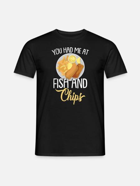 Tu m’as eu au Fish & Chips - T-shirt homme - noir