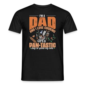 Lustiger Vatertag Papa kocht Papa Witze - Männer T-Shirt - Schwarz - Vorne - AI Model Male 178 light (178cm)