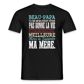 Drôle Beau Papa Fête Des Pères - T-shirt homme - noir - Devant - AI Model Male 178 light (178cm)