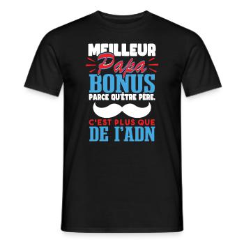 Meilleur Papa Bonus Fête Des Pères Drôle - T-shirt homme - noir - Devant - AI Model Male 178 light (178cm)