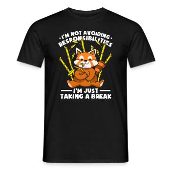 Eine Pause machen Roter Panda - Männer T-Shirt - Schwarz - Vorne - AI Model Male 178 light (178cm)