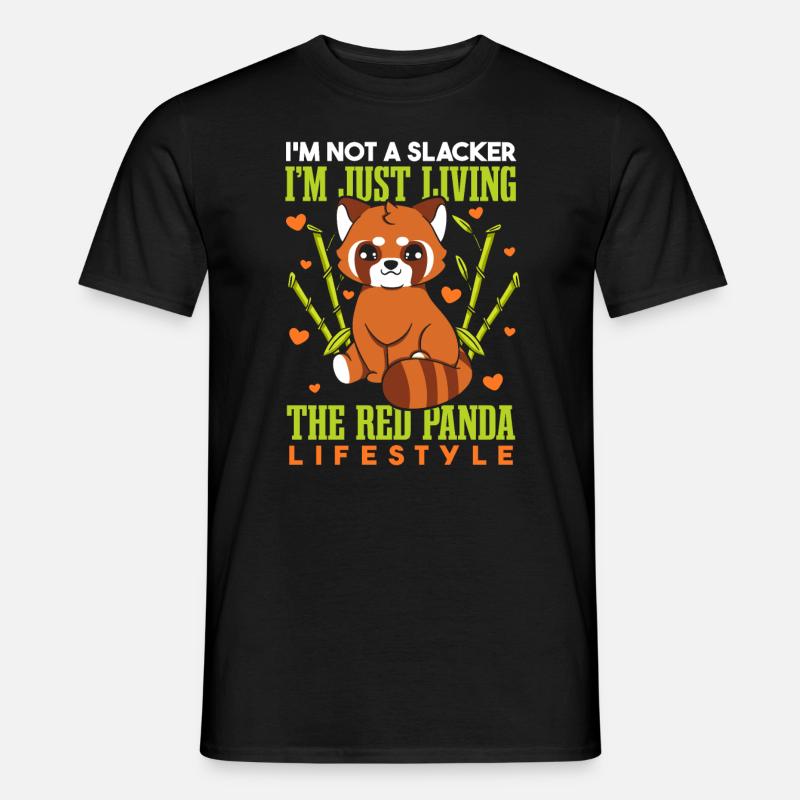 Lustiger Roter Panda - Männer T-Shirt - Schwarz