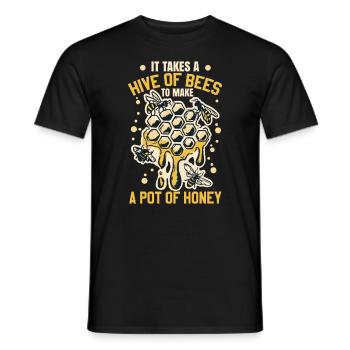 Il faut une ruche d’abeilles pour faire un pot de miel - T-shirt homme - noir - Devant - AI Model Male 178 light (178cm)