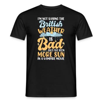 Lustiges britisches Wetter - Männer T-Shirt - Schwarz - Vorne - AI Model Male 178 light (178cm)