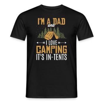 Camping Papa Witz Vatertag - Männer T-Shirt - Schwarz - Vorne - AI Model Male 178 light (178cm)