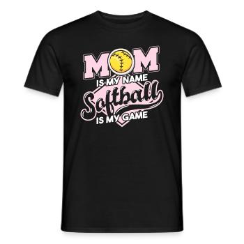 Mom Is My Name Softball Is My Game - Men's T-Shirt - black - Front - AI Model Male 178 light (178cm)