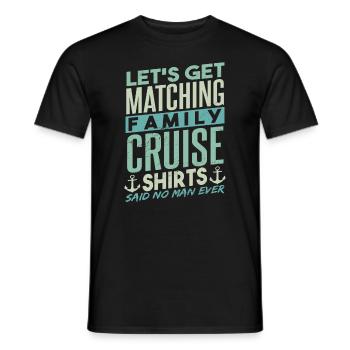 Chemises de croisière familiales assorties - T-shirt homme - noir - Devant - AI Model Male 178 light (178cm)