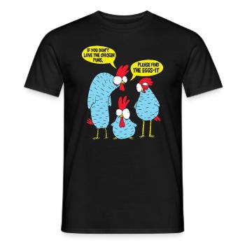 Jeu de mots sur le poulet - T-shirt homme - noir - Devant - AI Model Male 178 light (178cm)
