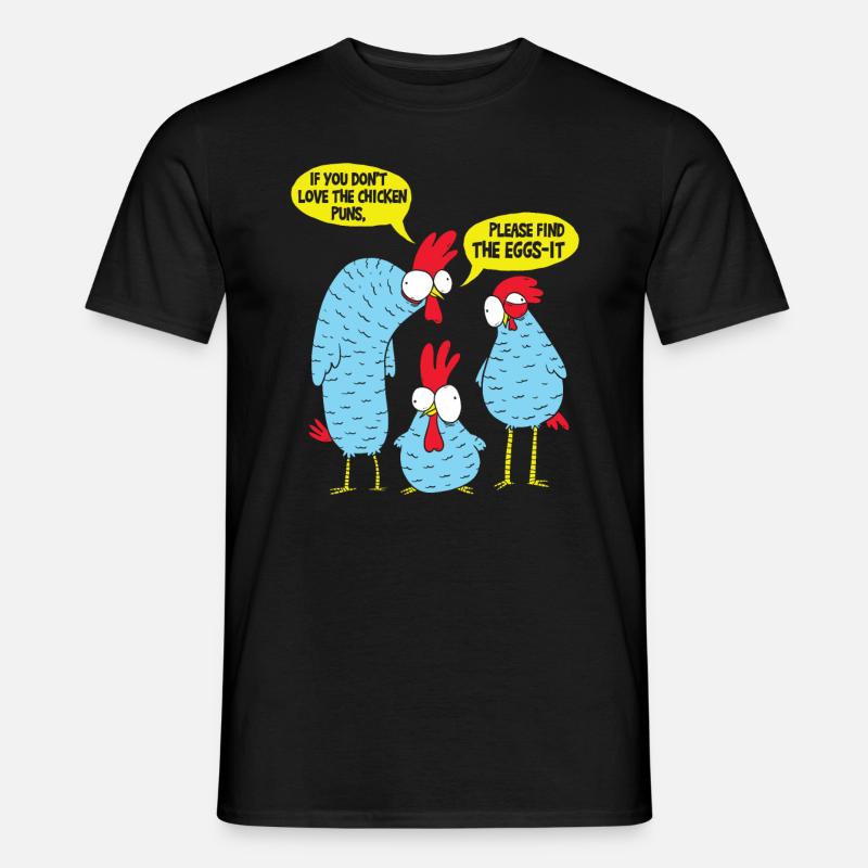Hühner-Wortspiele - Männer T-Shirt - Schwarz