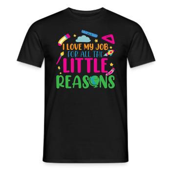 J’aime mon travail pour toutes les petites raisons - T-shirt homme - noir - Devant - AI Model Male 178 light (178cm)
