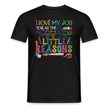 J’aime mon travail pour toutes les petites raisons - T-shirt homme - noir - Devant - AI Model Male 178 light (178cm)