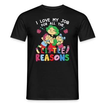 J’aime mon travail pour toutes les petites raisons - T-shirt homme - noir - Devant - AI Model Male 178 light (178cm)
