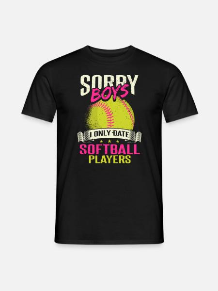 I Only Date Softball Players - Men's T-Shirt - black