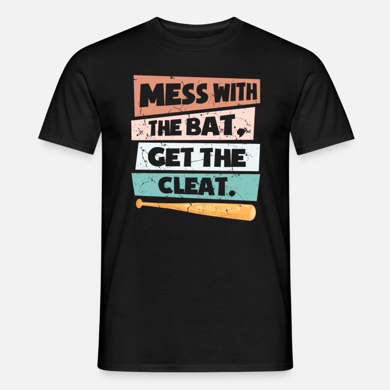 Lustiger Softball - Männer T-Shirt - Schwarz