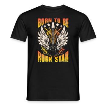 Born To Be A Rock Star - Men's T-Shirt - black - Front - AI Model Male 178 light (178cm)