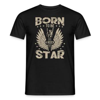 Born To Be A Rock Star - Men's T-Shirt - black - Front - AI Model Male 178 light (178cm)