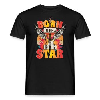Born To Be A Rock Star - Men's T-Shirt - black - Front - AI Model Male 178 light (178cm)
