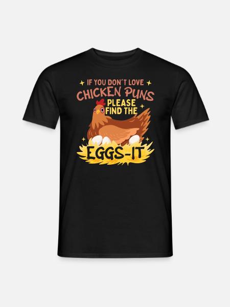 Chicken Puns - Men's T-Shirt - black