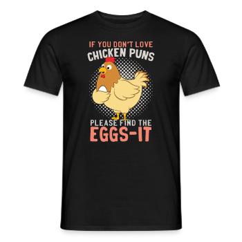 Chicken Puns Funny Farmer Poultry Hen Chicks Eggs - Men's T-Shirt - black - Front - AI Model Male 178 light (178cm)