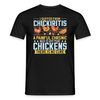 Chicken Funny Gardening - Men's T-Shirt - black - Front - AI Model Male 178 light (178cm)