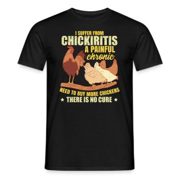 Funny Chicken Joke Chicken Farmer Gift - Men's T-Shirt - black - Front - AI Model Male 178 light (178cm)