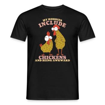 My Hobbies Include Chickens - Men's T-Shirt - black - Front - AI Model Male 178 light (178cm)