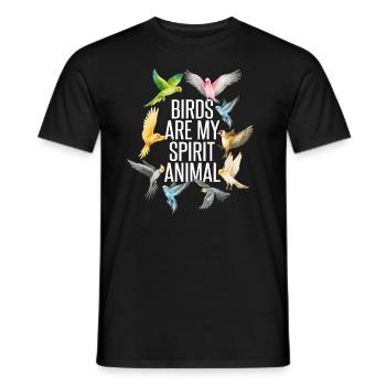 Vögel lustig - Männer T-Shirt - Schwarz - Vorne - AI Model Male 178 light (178cm)