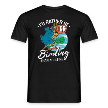 Ich würde lieber Vögel beobachten - Männer T-Shirt - Schwarz - Vorne - AI Model Male 178 light (178cm)