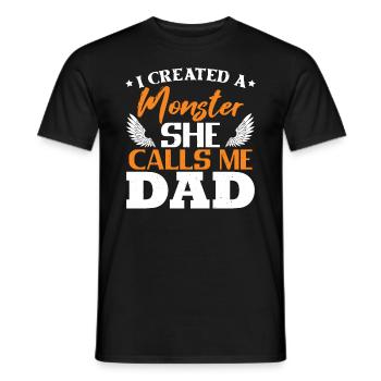 J’ai créé un monstre | Fête des Pères | Papa - T-shirt homme - noir - Devant - AI Model Male 178 light (178cm)