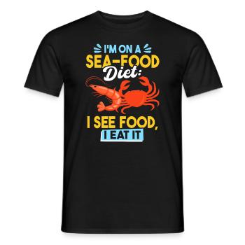 Papa plaisante sur les fruits de mer Croisière amusante - T-shirt homme - noir - Devant - AI Model Male 178 light (178cm)