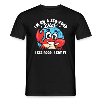 Je suis sur un régime de fruits de mer drôle papa blagues croisière - T-shirt homme - noir - Devant - AI Model Male 178 light (178cm)