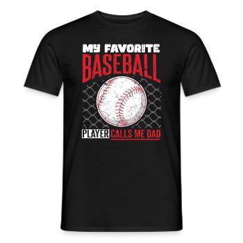 Mon joueur de baseball préféré m’appelle papa - T-shirt homme - noir - Devant - AI Model Male 178 light (178cm)