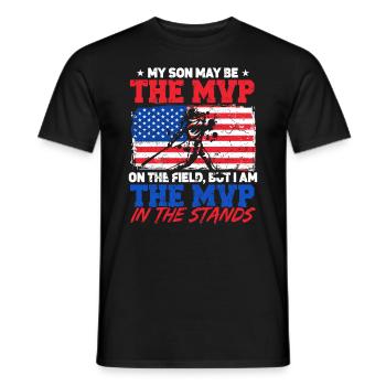 Drapeau américain Baseball Papa - T-shirt homme - noir - Devant - AI Model Male 178 light (178cm)