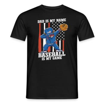 Papa est mon nom Le baseball est mon jeu - T-shirt homme - noir - Devant - AI Model Male 178 light (178cm)
