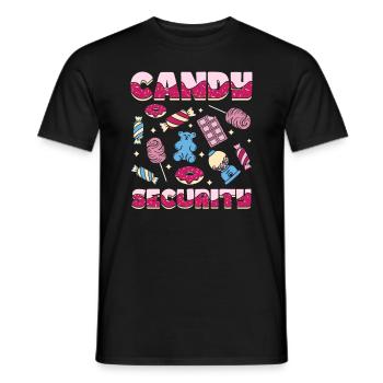 Candy Security - Men's T-Shirt - black - Front - AI Model Male 178 light (178cm)